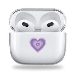Purple Heart clear Airpods case