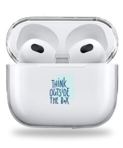 Blue think outside the box clear Airpods case