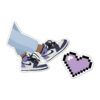 Purple jordans and heart - Sticker