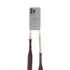 Handmade Cross-body Phone Straps - burgundy thick leather