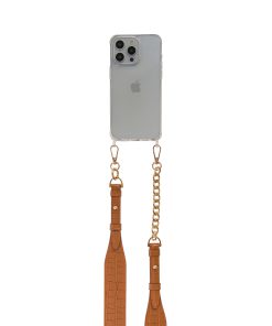 Handmade Cross-body Phone Straps - honey thick leather