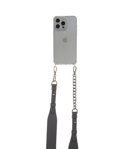 Handmade Cross-body Phone Straps - Gray leather
