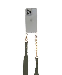 Handmade Cross-body Phone Straps - Green leather