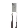 Handmade Cross-body Phone Straps - Black Glitter leather