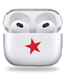Red star clear Airpods case