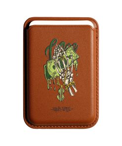 Leather magsafe wallet - Vina x Vace -Brown - Melting money