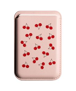 Leather magsafe wallet - Pink - Sweet Cherry