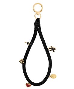 Handmade Phone Wrist Strap - Black Charm