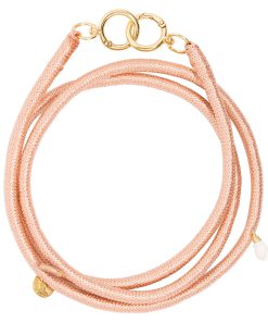 Handmade Cross-body Phone Straps - peach and shell