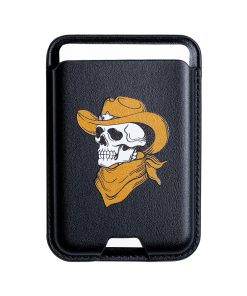 Leather magsafe wallet - Vina x Vace - Black – Cowboy skull