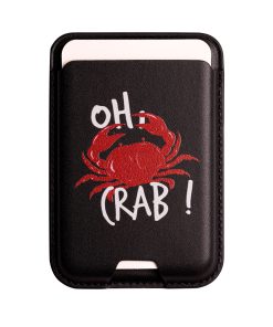 Leather magsafe wallet - Black - Oh Crab