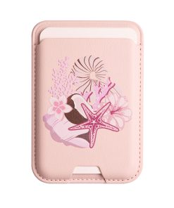 Leather magsafe wallet - Light Pink - Coconut