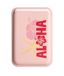 Leather magsafe wallet - Light Pink - Aloha