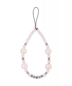 Silver And White Pearls - Custom Name Phone Charm